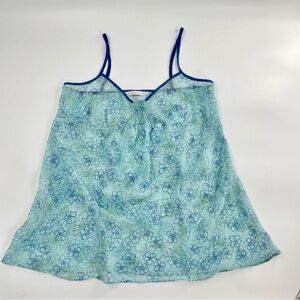 Cacique floral Y2K 90s Cottagecore‎ Slip Dress sheer chemise 14/16 Garden Bloom